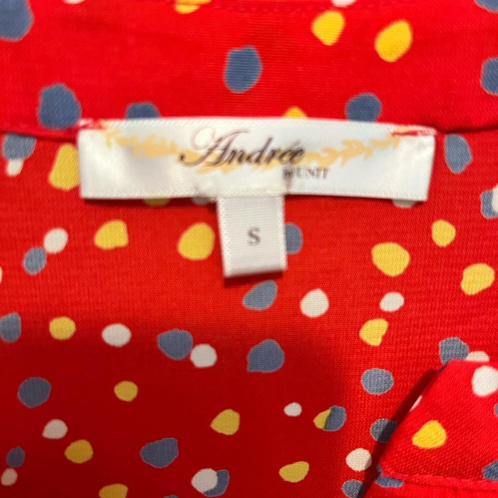 Andree Red Ruffled Cap Sleeve Blouse - Picture 4 of 4